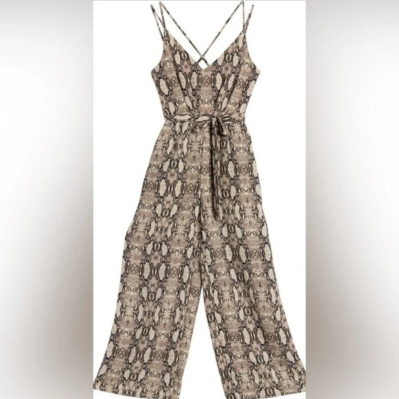 HYFVE Boutique Snakeskin Design Jumpsuit Size Large - Picture 1 of 7